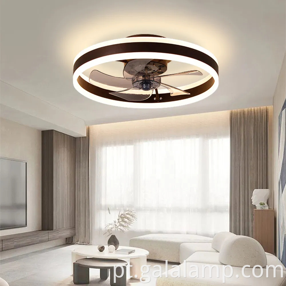 Ventilador de teto acrílico transparente moderno com controle remoto